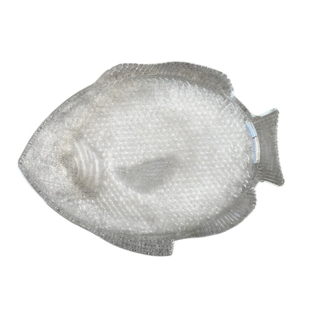 Vintage Clear Glass Fish Serving Platter Tray Oven‎ Proof USA